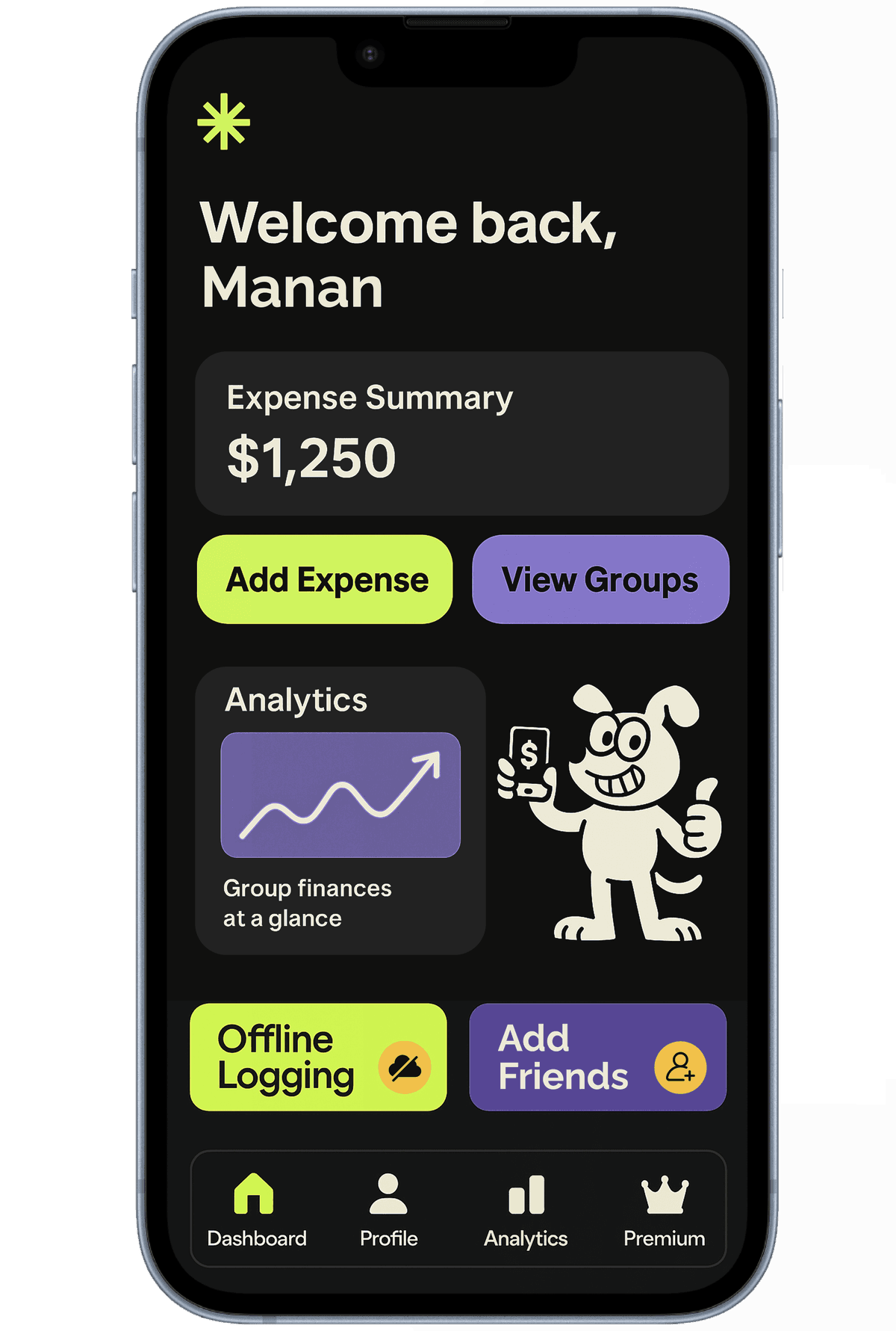 Contri app on a phone showing group bill splitting, expense tracking, and clear balances
